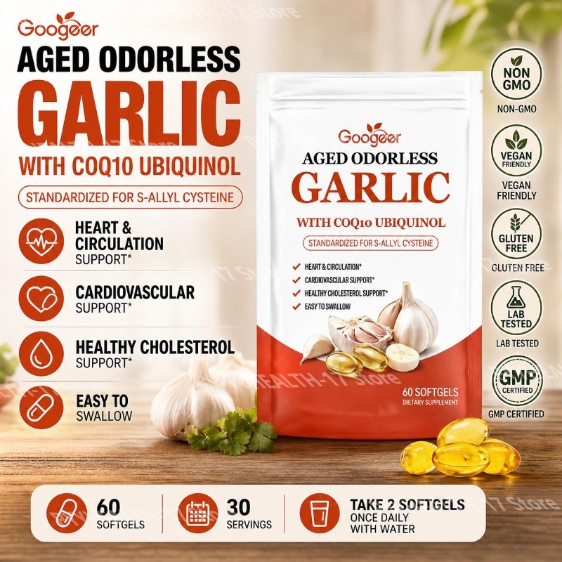 Googeer Aged Odorless Garlic S - Coq10 Ubiquinol Softgel recension och pris