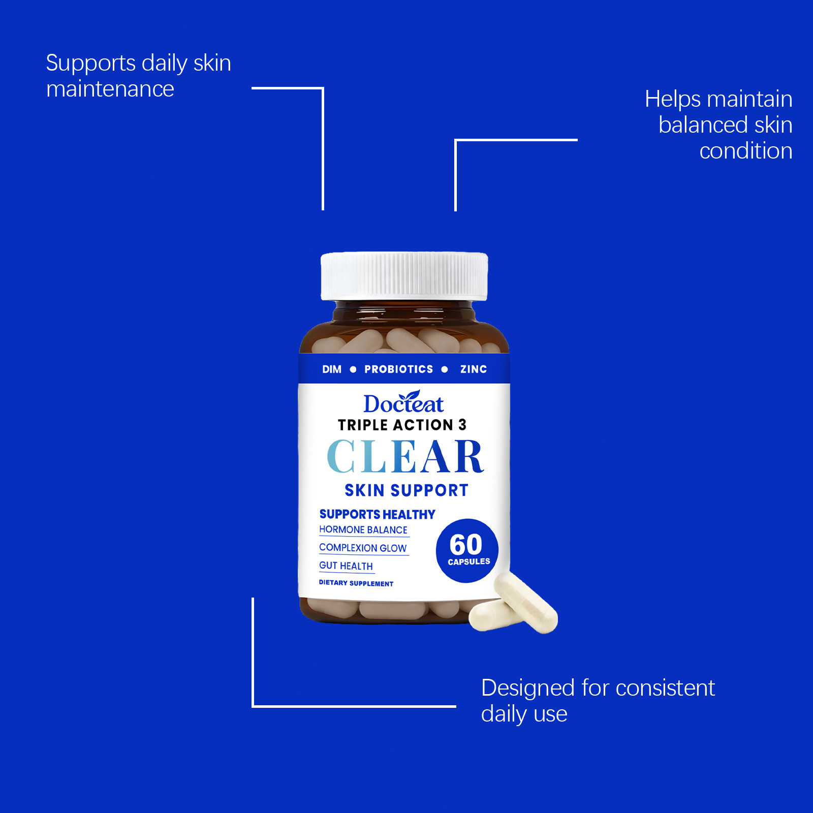 Clear Skin Support Capsules DI - Nutrition Zinc recension och pris