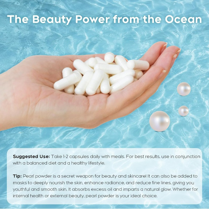 Organic Pearl Powder Capsules  - Collagen Peptide Powder recension och pris